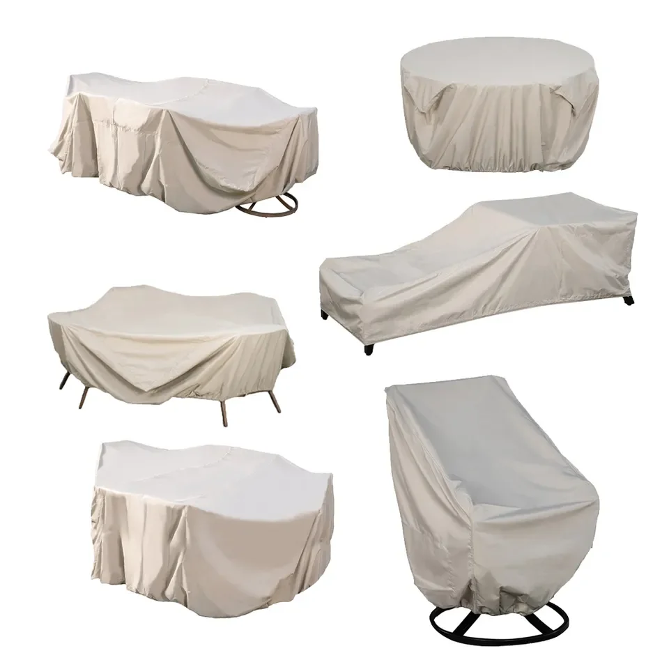 High-value champagne color protection waterproof furniture cover outdoor barbecue rain cover garden furniture grill cover