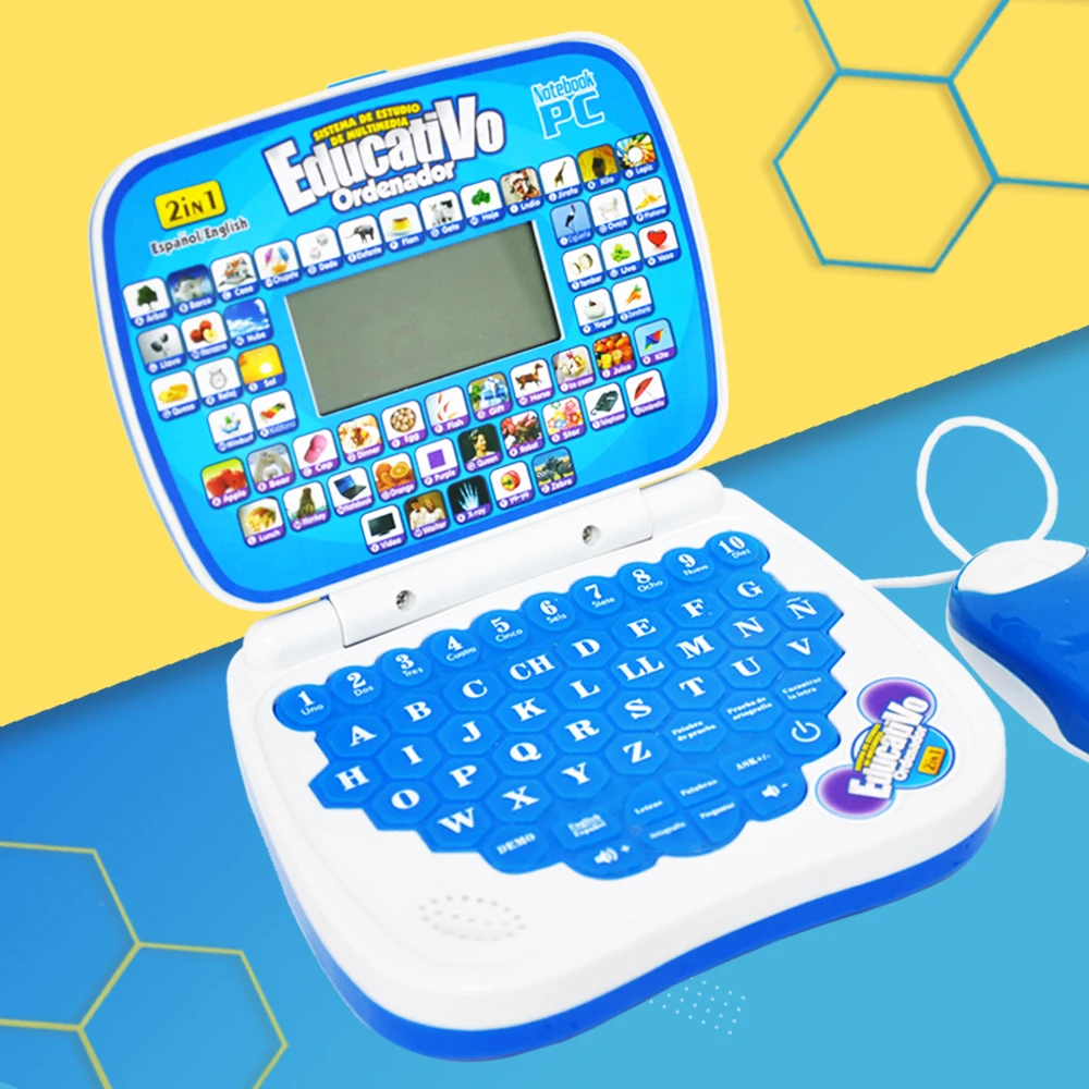 Classic intelligent educational toys laptop for kids french English bilingual learning machine