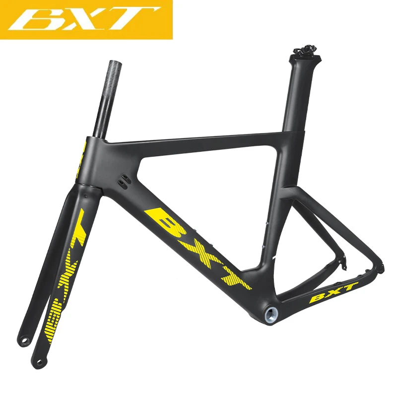 BXT Road Carbon Frame EPS Modulus china manufacturer Wholesales Thru Axle Aero Shaping Disc Carbon Road Bicycle Frameset 700C