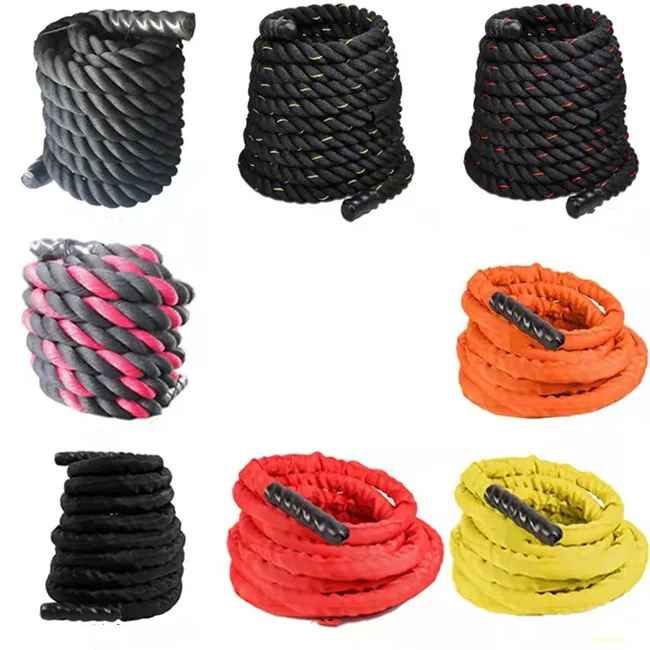 100% Poly Dacron Heavy Battle Rope for Strength Training, Cardio Workout, Fitness Exercise Rope