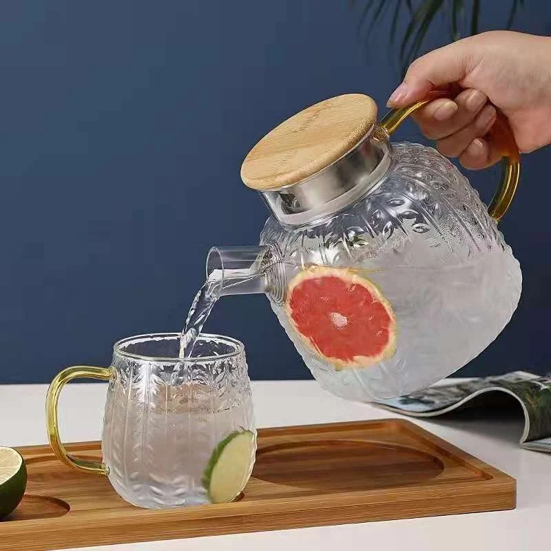 Modern Scandinavian Large Capacity Glass Water Kettle Cool White Open Office Water Cup Liang Water Suit Cool White Home Office