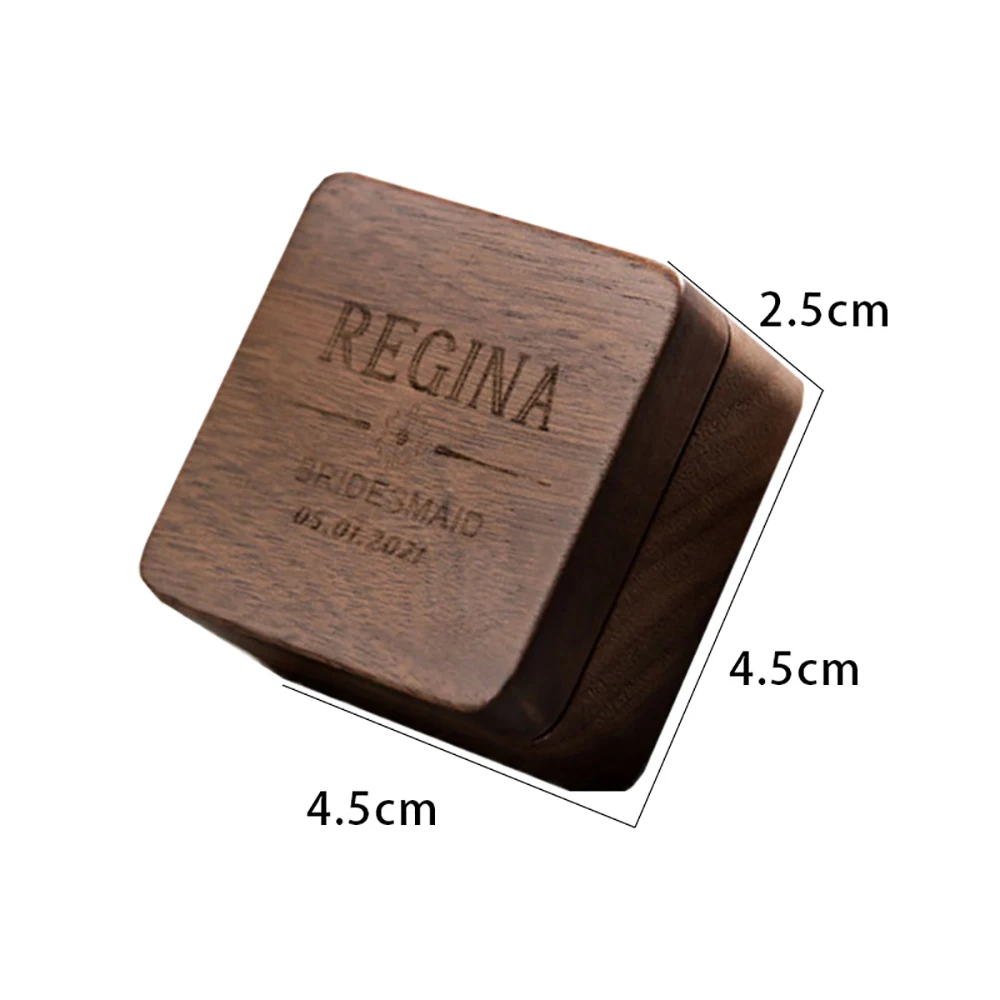 Groomsman Gift Personalized Cufflinks Tie Clip Money Clip Package walnut dark Wood Box Gift Small Wood Box