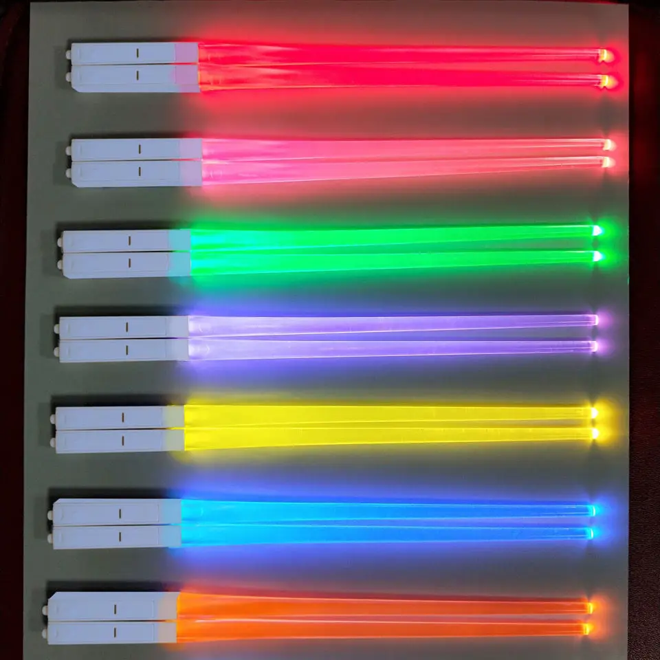 LED Light Emitting Chopsticks Food Grade Multi Color  Concert Cheering Props And Gifts Plastic Chopsticks
