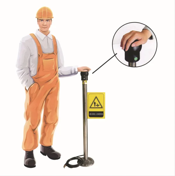 Touch alarm type electrostatic discharge device for human body