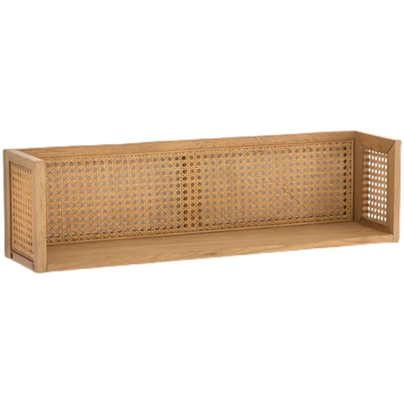 Nordic Style Ins Rattan Shelf Wall Mounted Storage Rack 2022 Amazon Hot Sale Rattan Shelf
