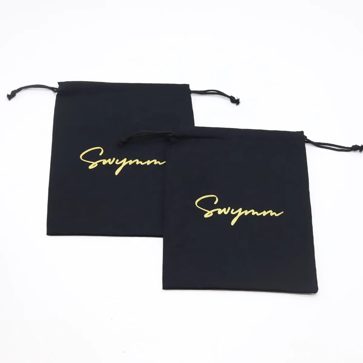 Пользовательский золотой логотип, хлопчатобумажная упаковочная сумка для детей, носков, одежды, органический подарок, шнурок, хлопчатобумажная муслиновая сумка для покупок