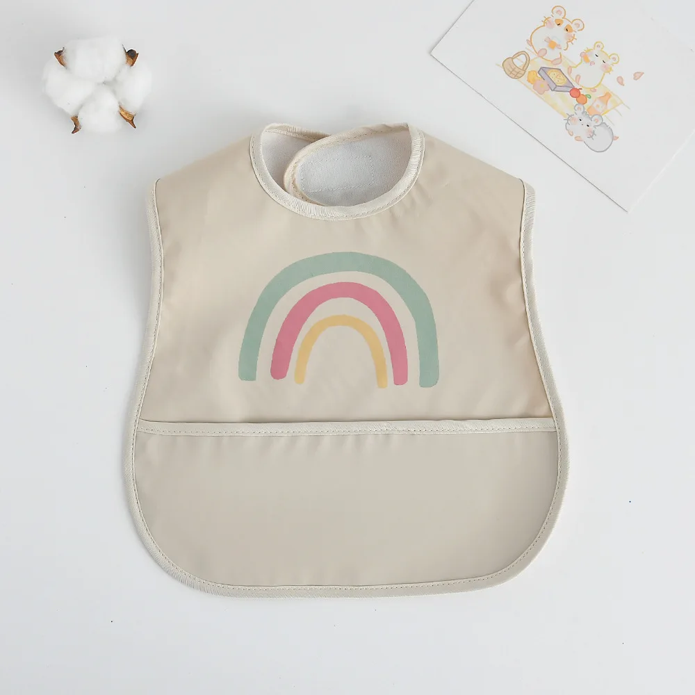 Waterproof Baby Bibs Multifunction Sleeveless Baby Apron Easy Clean PU Baby Feeding Bibs