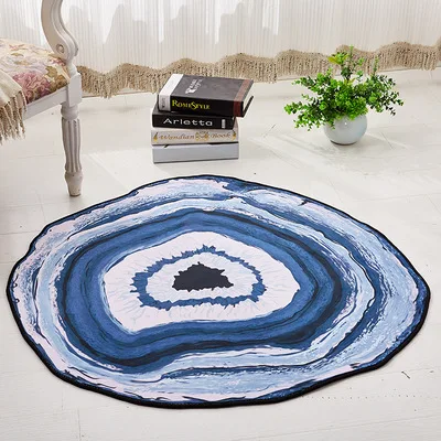 Polyester Office Carpet Kids Modern Carpets Rugs 3d Printed Living Room Round Circle Carpet