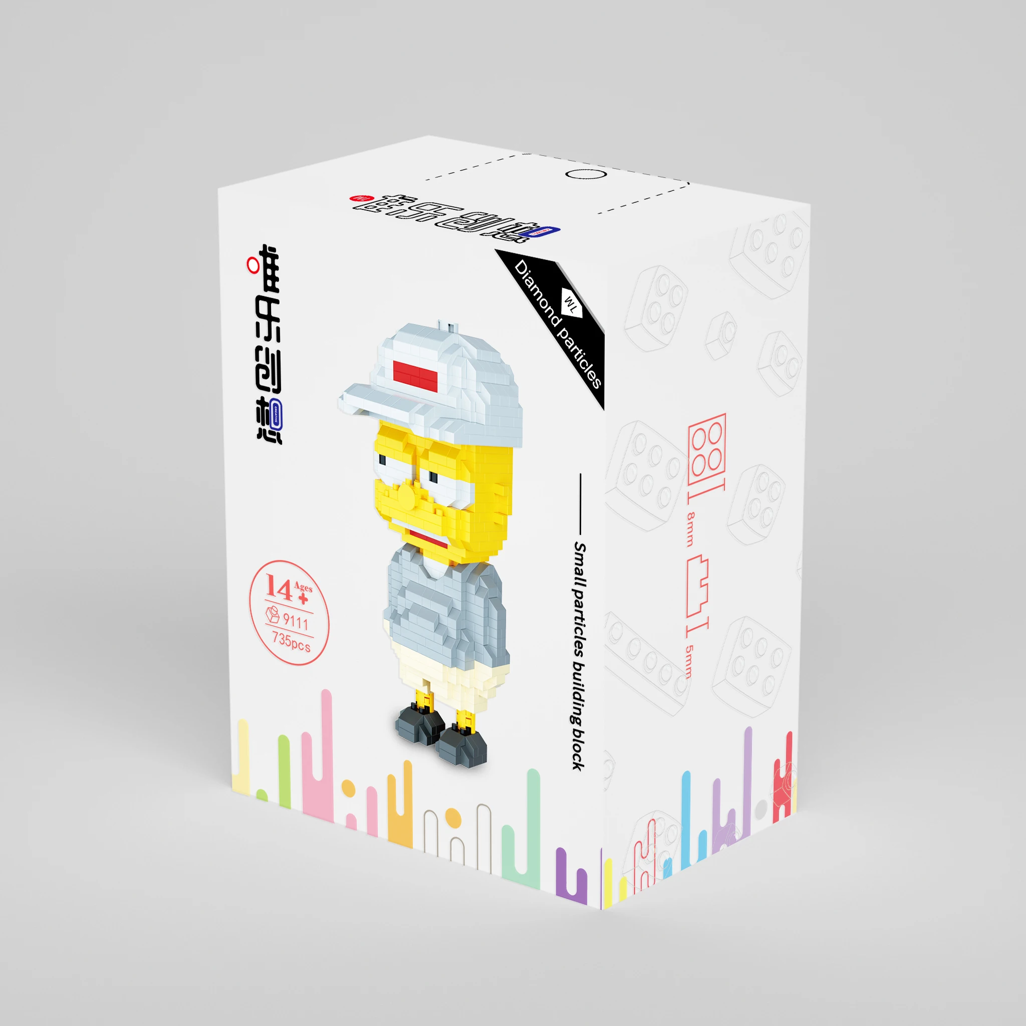 
WL New 3D Cartoon Character Design Simpson Style Building Block For Children 
