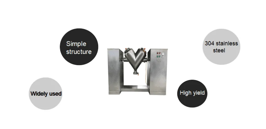 Chemical Industry High Efficiency V-Type Copper Dry Powder Mixer/Milk Powder Shape Mixing Equipment 1000L 500kg