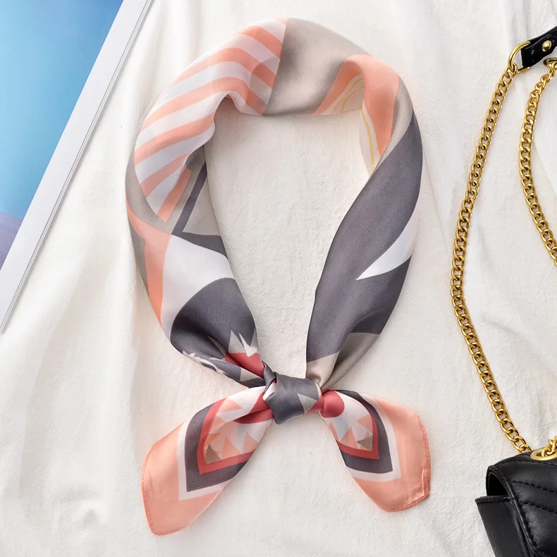 Hot Sale New Geometric Silk Scarf Female Spring Professional Simulation Silk Scarf for Lady (SC006C)