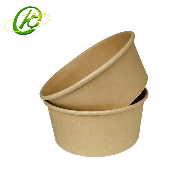 OEM/ODM disposable 16oz 26oz 32oz 36oz 42oz 48oz pe/pla coating kraft paper salad soup cup bowl with lid