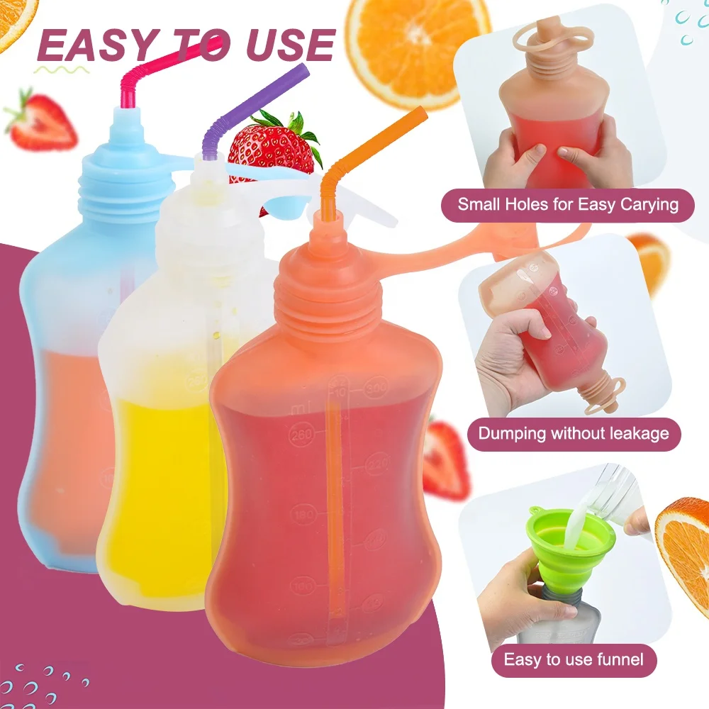 custom reusable adult silicon straw empty fruit smoothie drink juice freezer pouches silicone fruit mango juice smoothie pouch