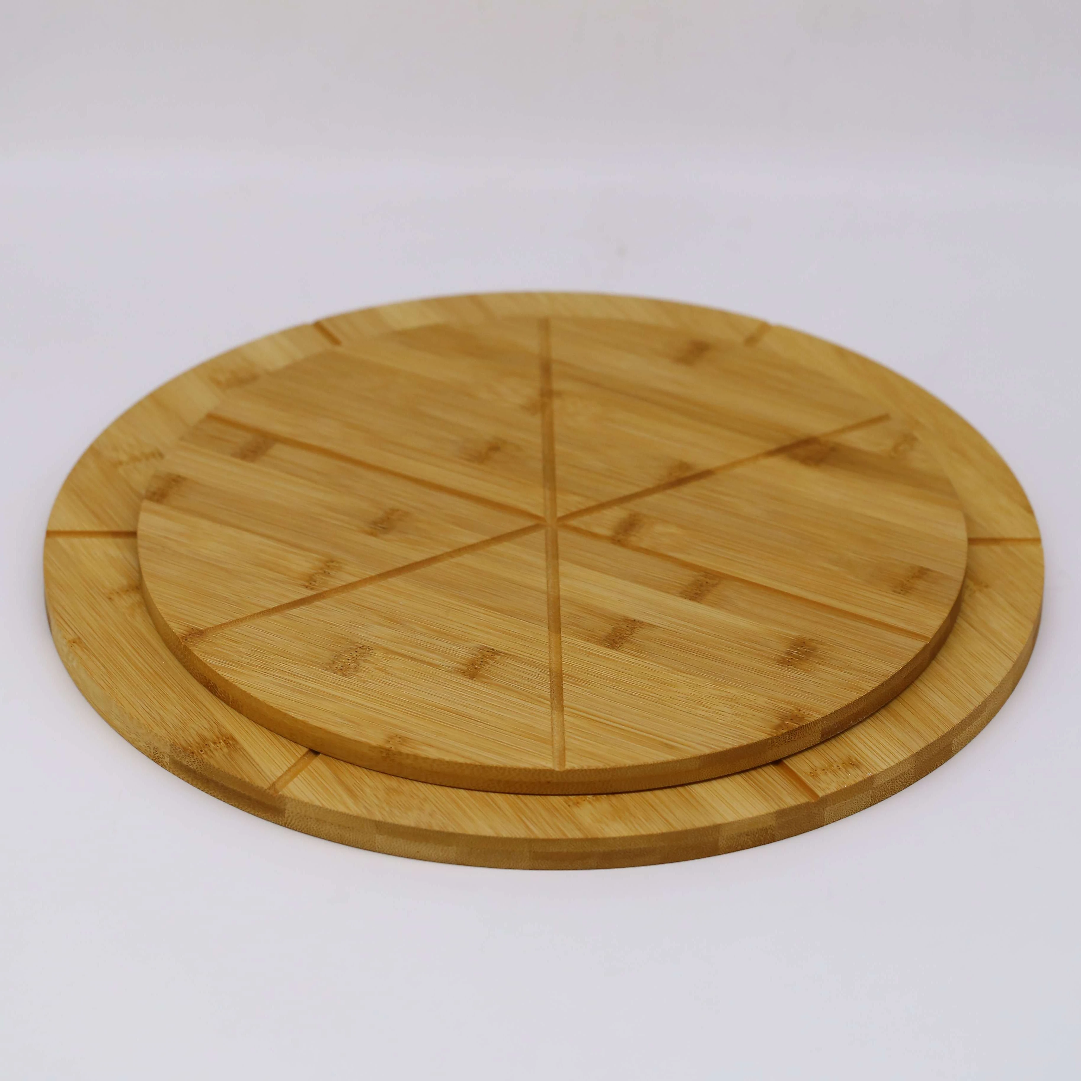 
Round bamboo wooden pizza board with groove ,natural bamboo serving cheese bread board 