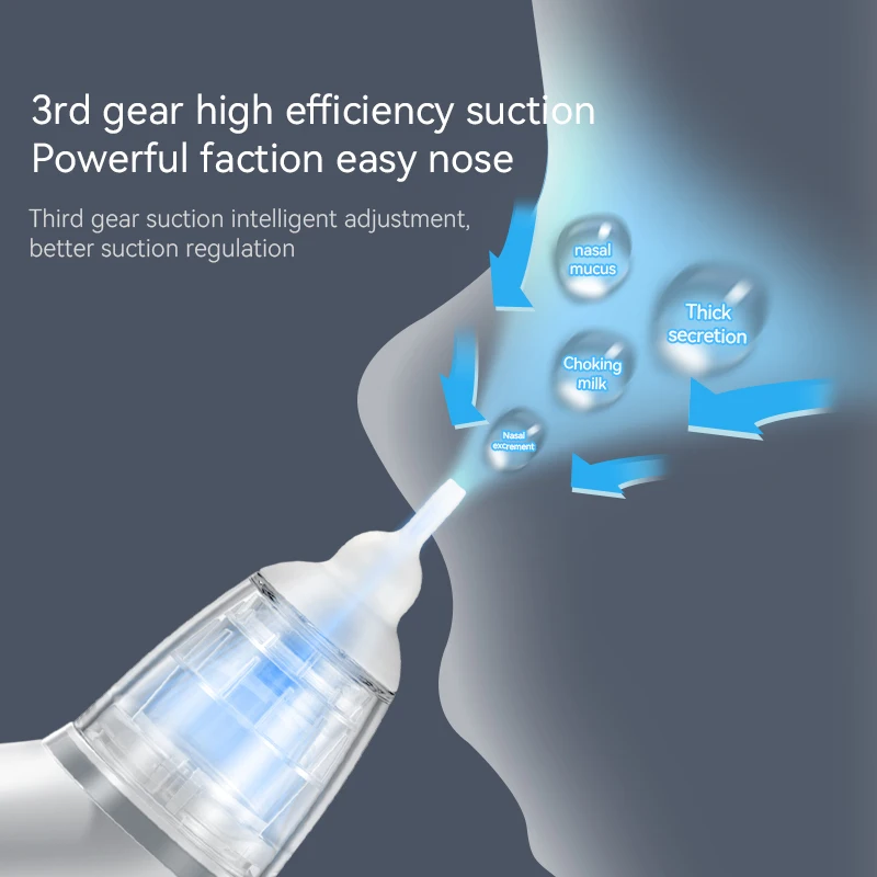Electric Automatic Rechargeable Suction Vacuum Cleaner Baby Nasal Aspirator With Music Light