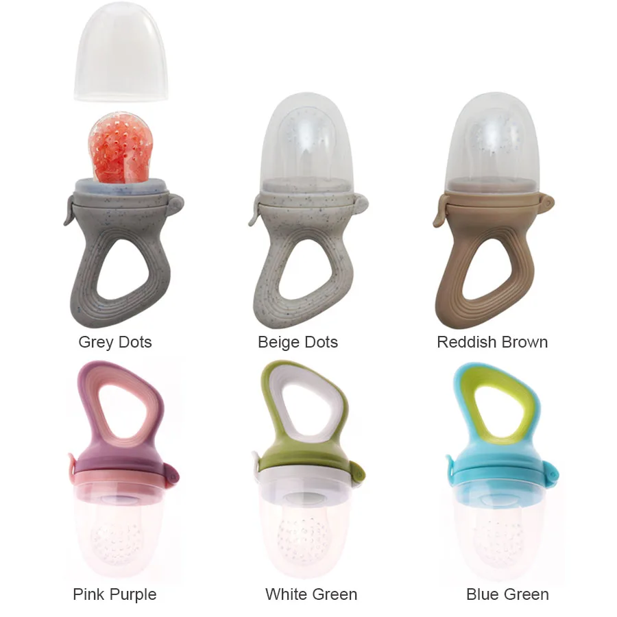 Customized Baby Products Silicone Teething Nipple Infant Fresh Vegetable Fruit Food Feeder Pacifier Baby Puree Feeder