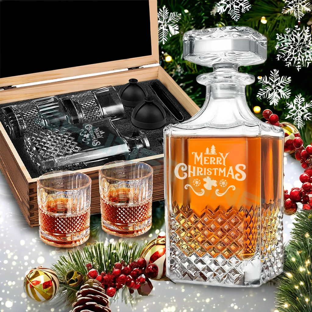 Christmas Gift Ideas Shunstone Modern High Quality Whiskey Decanter And Glasses Set Novelty Whiskey Gift Set For Men Women