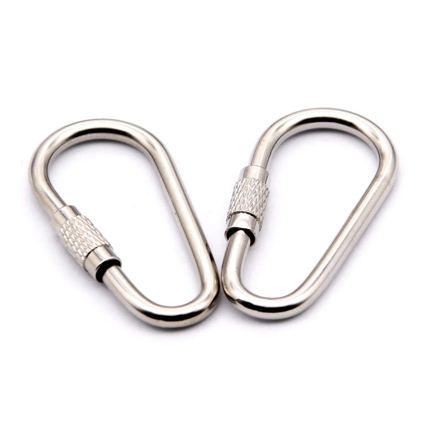 3mm Wire Diameter 40 * 20mm Exquisite Simple Metal Screw Buckle Egg Shaped Keyring Mountain Climbing Buckle Metal Screw Buckle