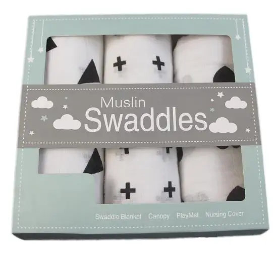 Бамбуковые органические муслиновые пеленки 3 шт. пеленки для новорожденных от производителя