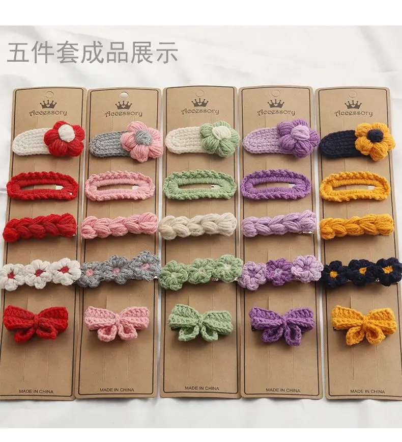 DIY Crochet Hairpins kit Amigurumi Hair Accessories Handmade Hairpin Flower Hairpins kit for gift