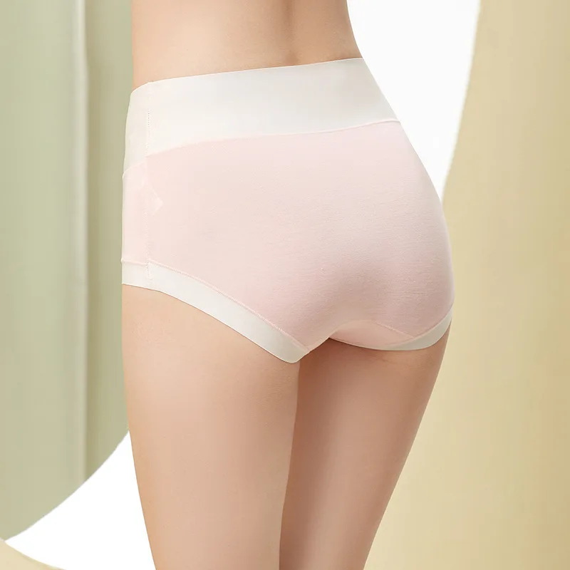 Wholesale Fashion Ladies Underwear Fat Plus Ladies Low Waist Panties Seamless High-waist Simple Contrast Color Modal Panties