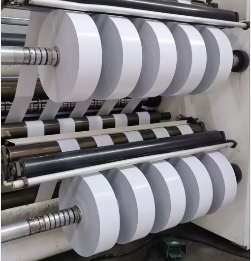 China Manufacturer Self-Adhesive Coated Semi Gloss Paper Jumbo Roll for Barcode Label Sticker