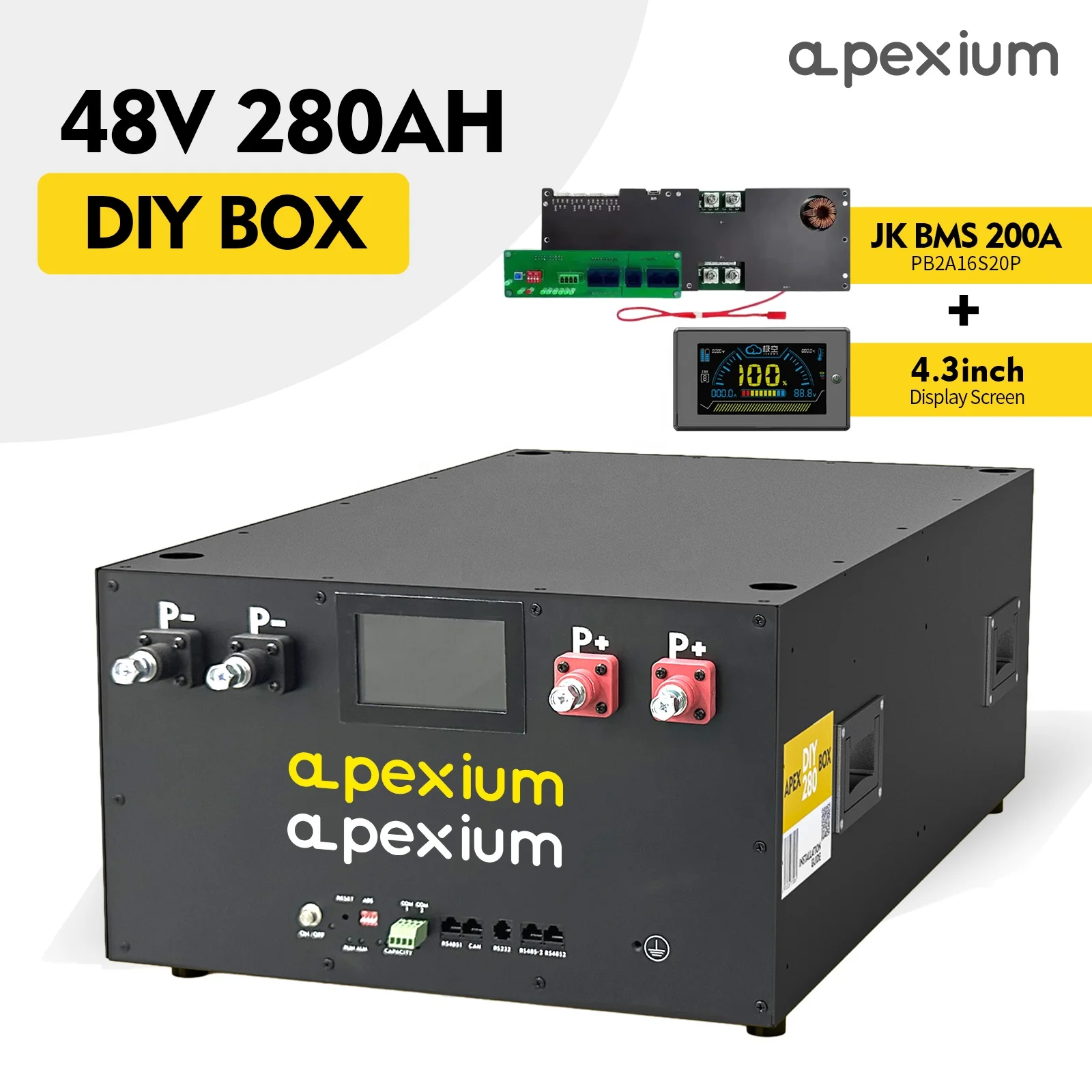15KW Diy Solar Energy System Apexium 24V 48V 280Ah 320Ah 304AH 314AH mb31 17kw Jk Bms Diy Box Kit 5Kw 10Kw Lifepo4 Battery Packs