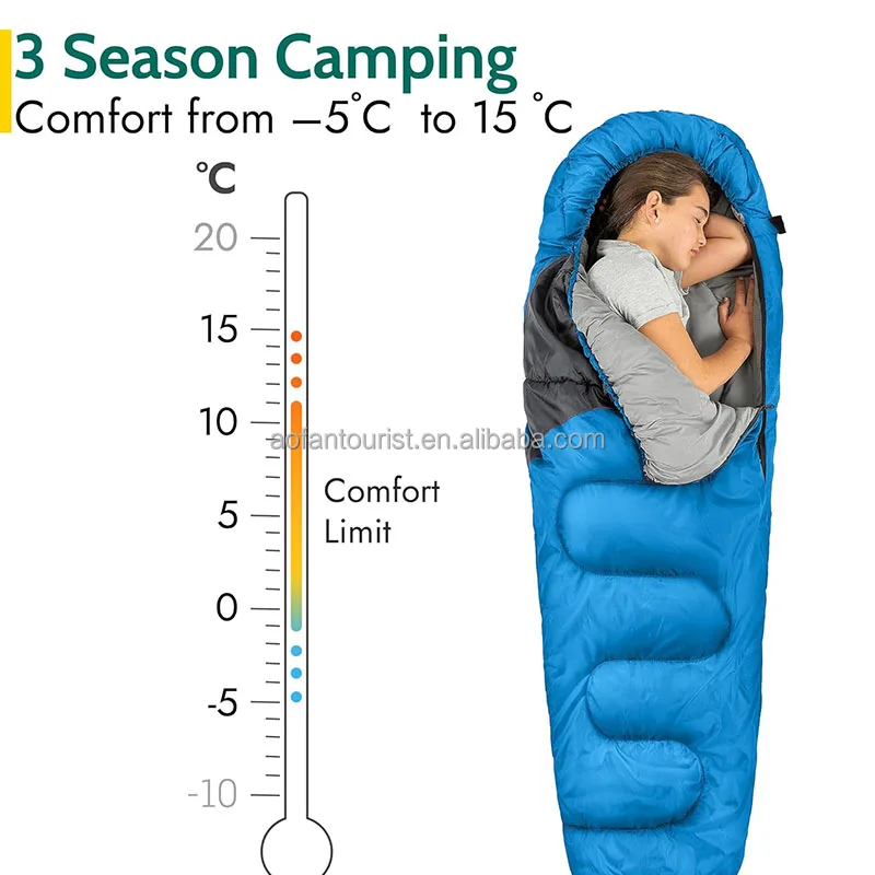 Outdoor Travelling School Mummy Style Hiking Kids Sleeping Bag Cold Weather Camping Mummy Sleeping Bag
