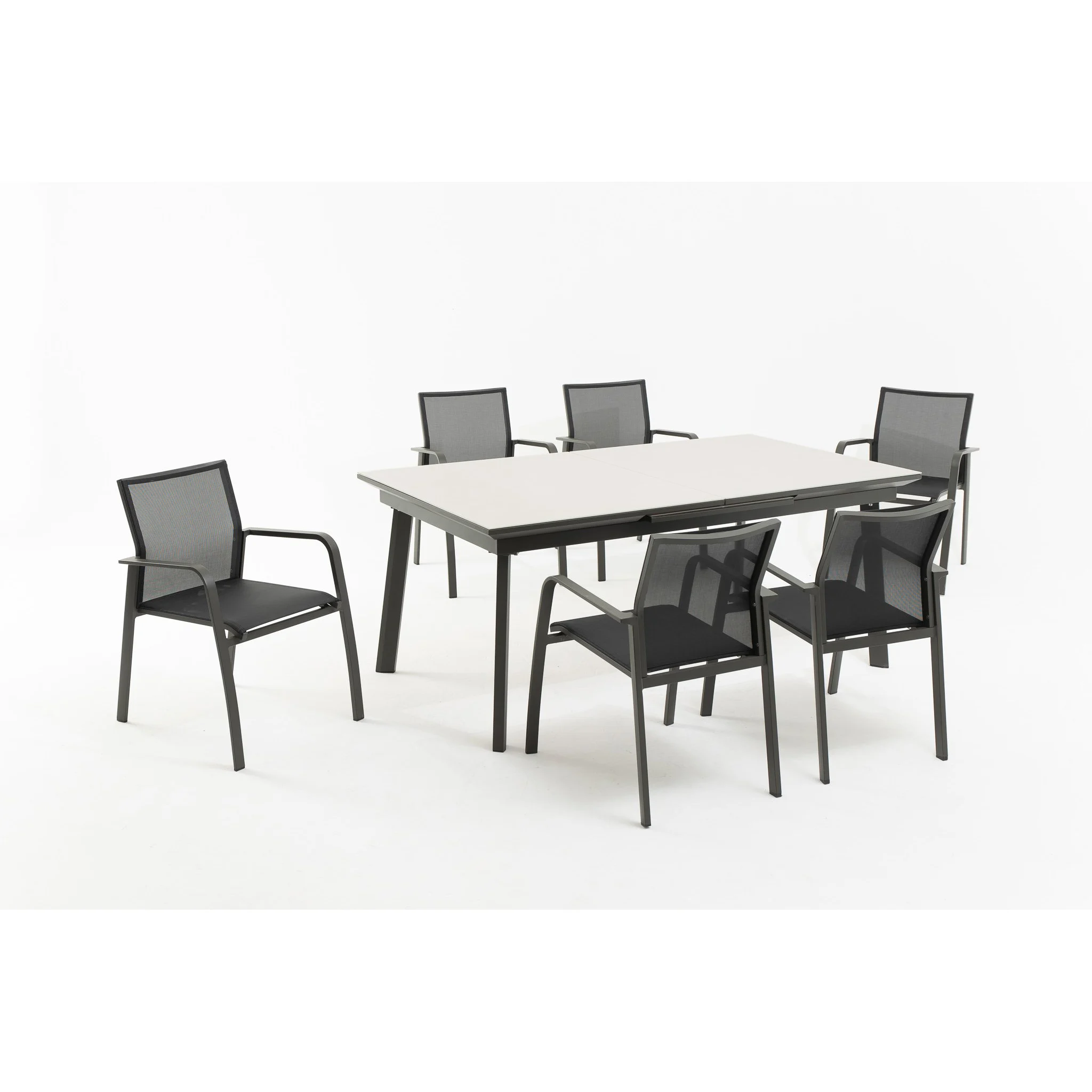 Good Quality Aluminum 7 PCS Waterproof Material For Outdoor Furniture Textilene Furniture Garden Sets