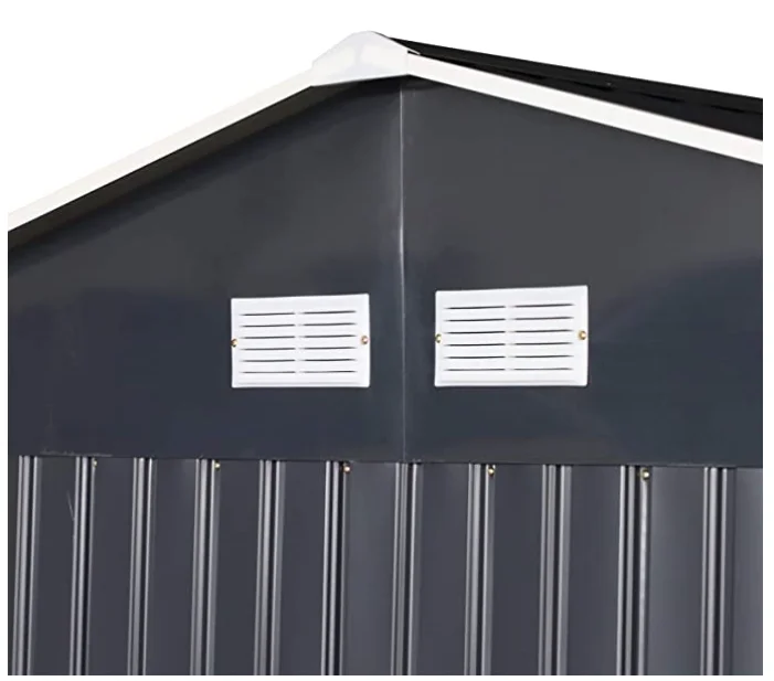 Large Black Outdoor Storage Shed  with Two Doors and Lock