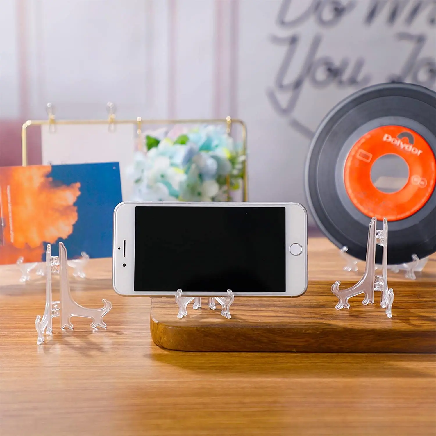 3 Inch Easels Acrylic Plastic Easels for Display Clear Plastic Plate Stands Plastic Picture Mini Easel Stand