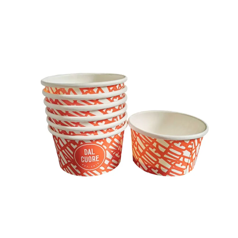 Mini paper cup 4 oz 5 oz 6 oz ice cream containers factory price matt finish ice cream cup with custom logo printing
