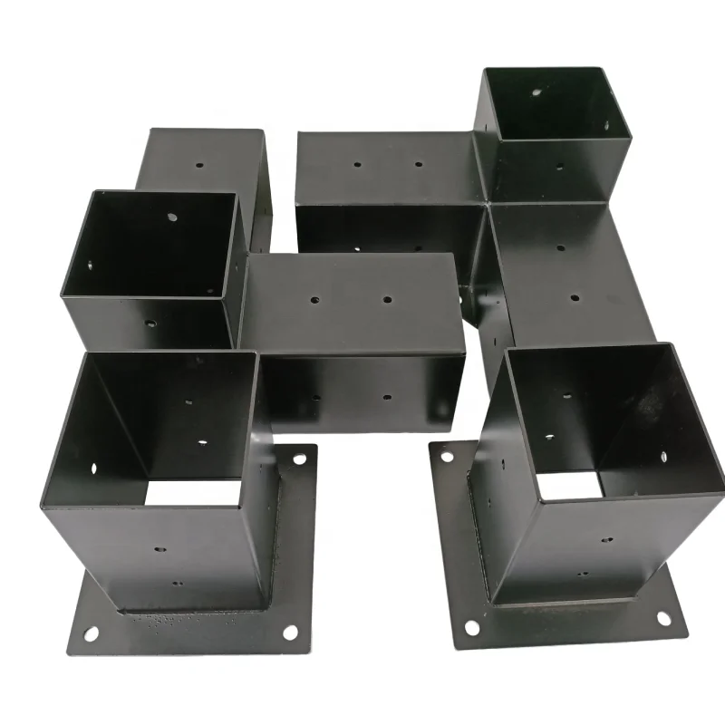 4*4 Pergola Boot Shoulder Brackets Wood Post Base Pergola Wood Stand Kit with Steel Bracket