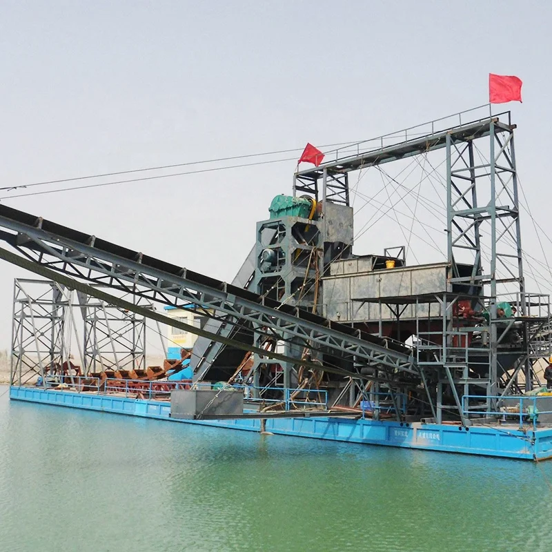 Benefication Small Gold Dredging Equipment Bucket Chain Excavating Gold Dredger