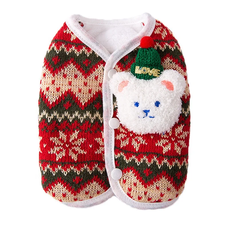 2023 new arrivals accessories fashion design warm winter pet coat cloth dog kirin beer clothes pet dog and cat christmas clothes
