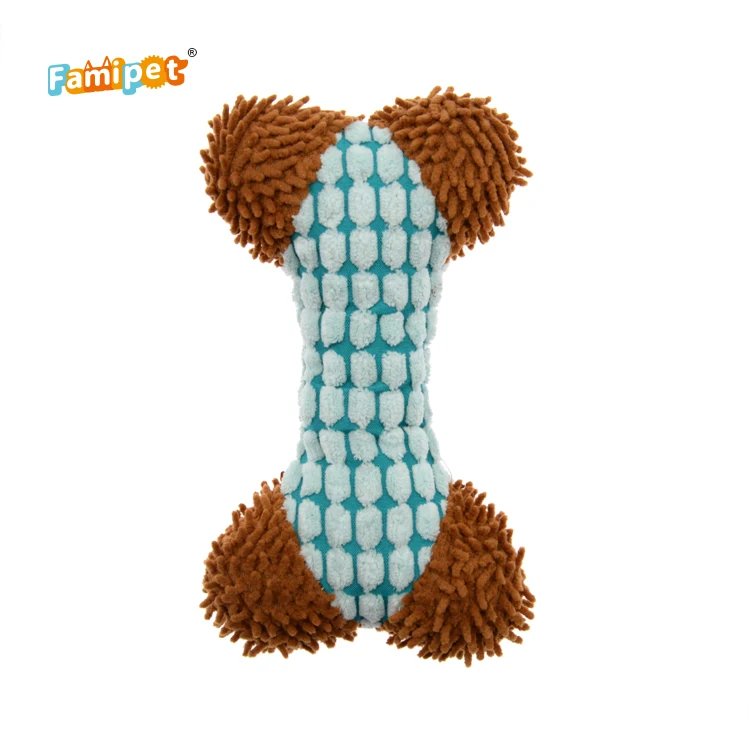 Interactive Squeaker Plush Bones Professional Manufacture Fluffy Comfy Dog Toy Bone