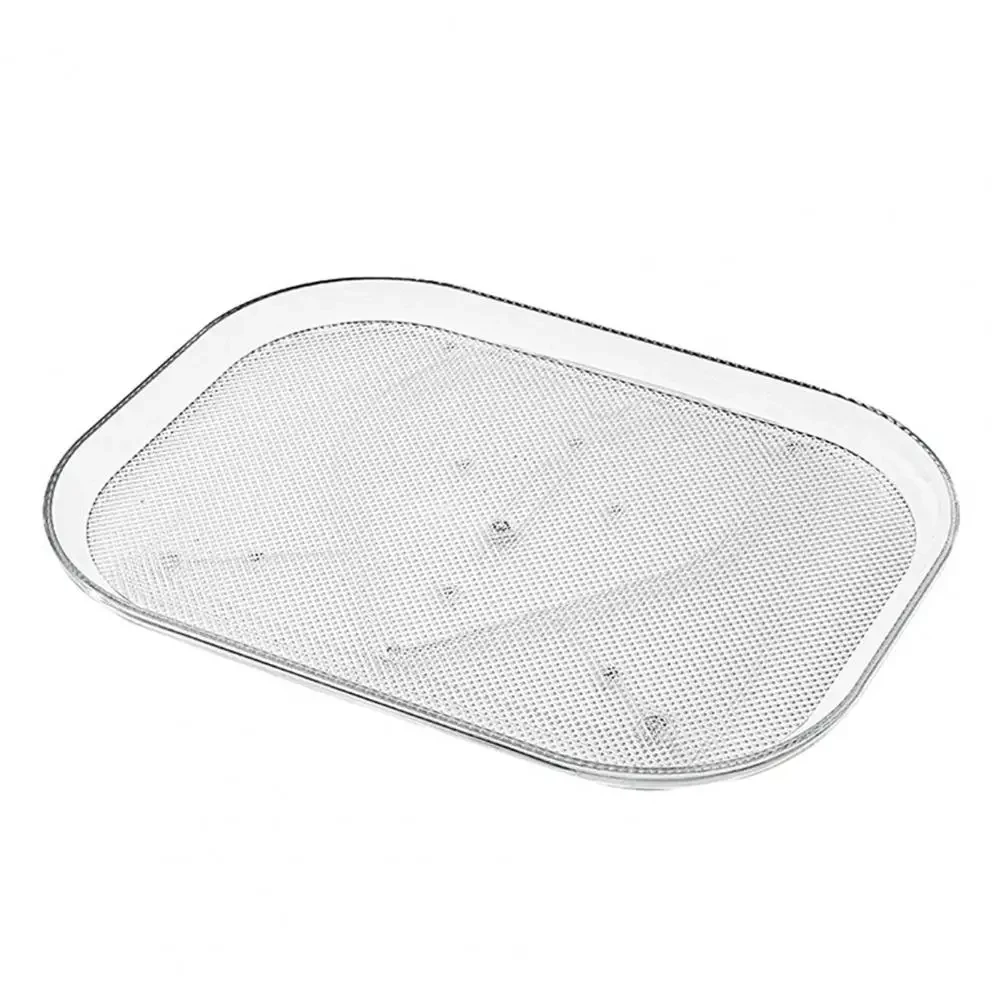 Turntable Cupboard Organizer Clear Rotatable Rectangular Fridge Organizer Storage Refrigerator Organizer for Cabinet Kitchen