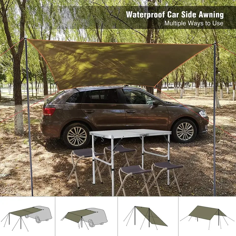 Polyester Canvas Car Side Awning On Sale From China Factory Sunday Camper Trailer Tent
