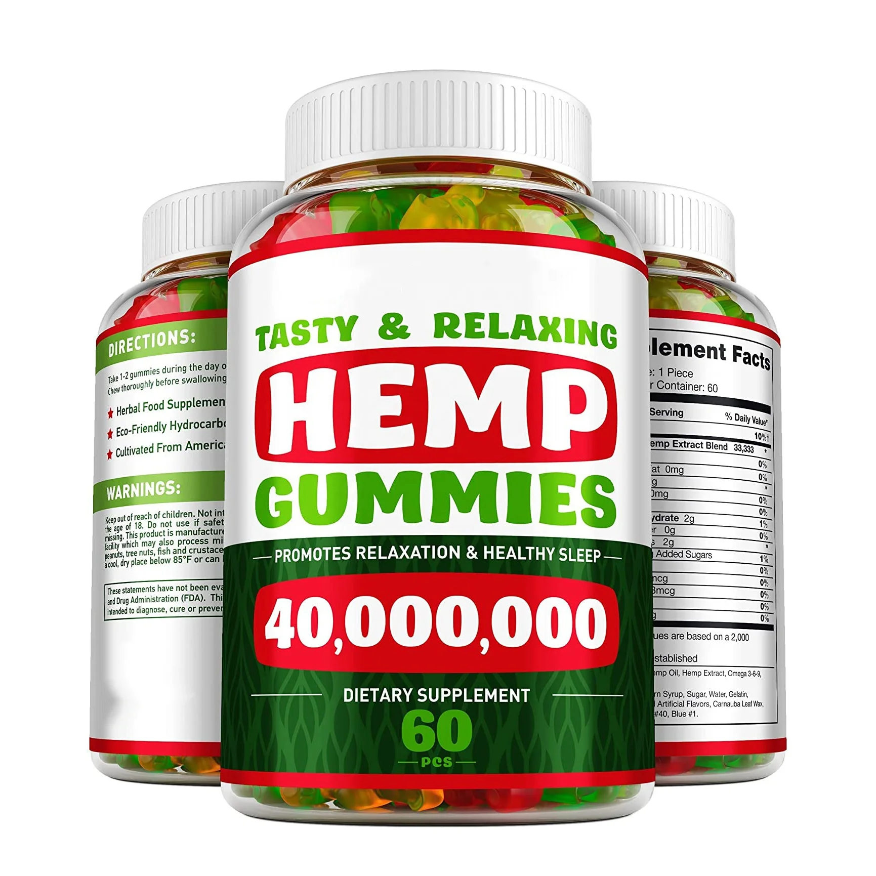 Private Label Support Hemp Gummies Gummies For Pain Anxiety Stress Relief and Better Sleep High Potency Herbal Gummies