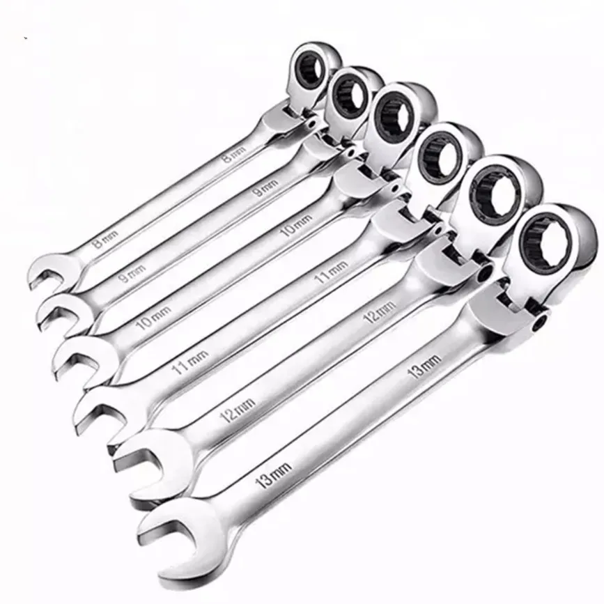 Combination Flexible Spanner Non-slip Ratchet Open End torque wrench