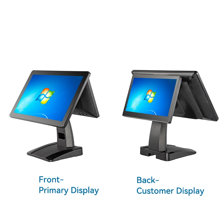 Pos System Dual Touch Screen Monitor Windows Pos Computer Payment System for Nail Salon