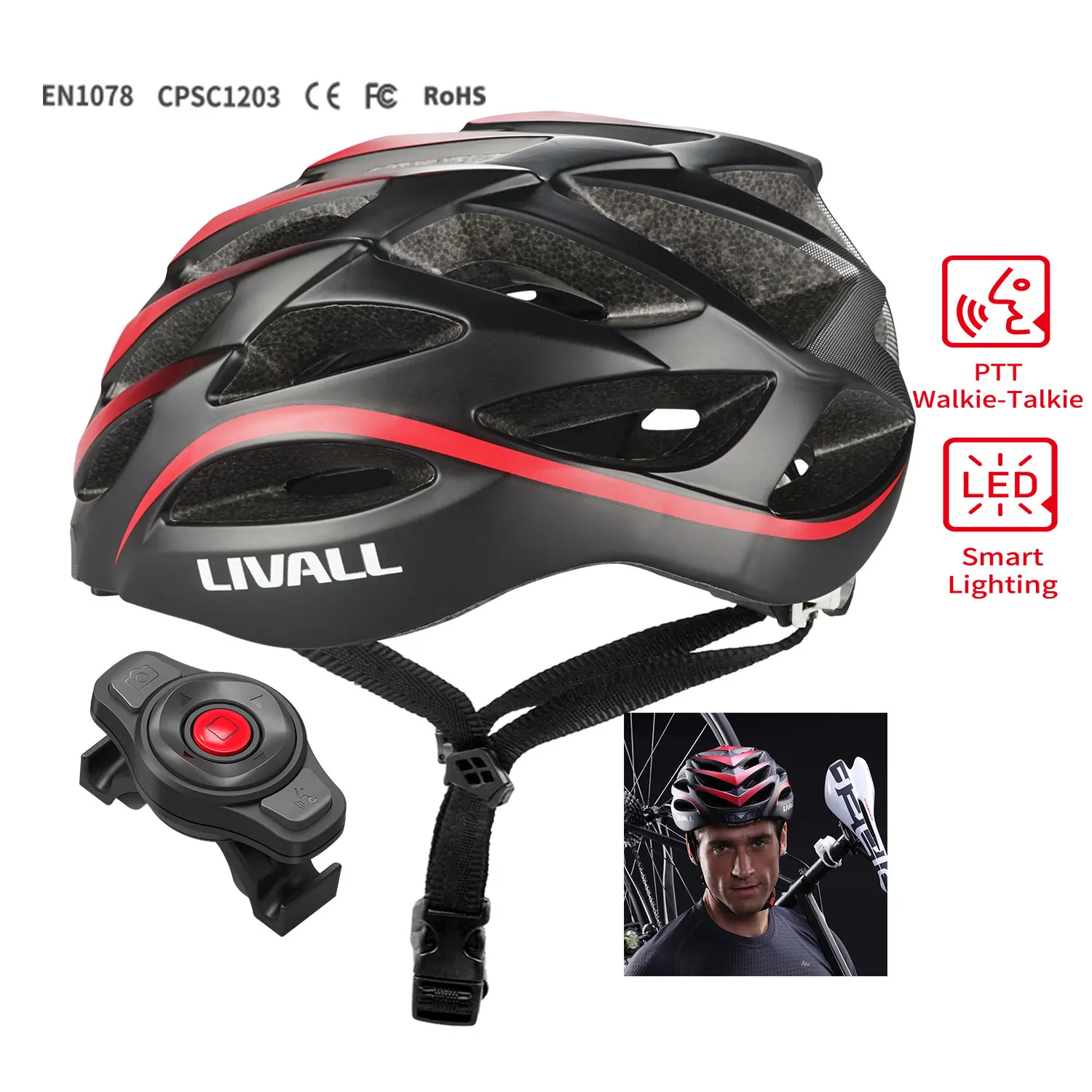 Voice Navigation Fall Detection Bike Cyclist Helmet Blue tooth Speaker Bicycle Intercom With Led Smart Lighting Helmet