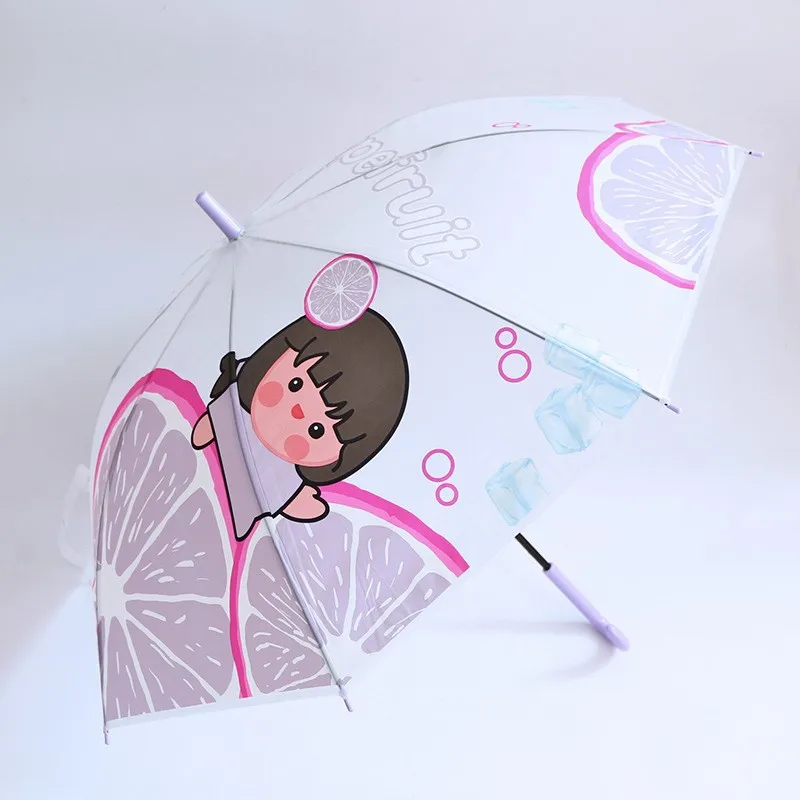 New Design 21 inch Automatic Straight EVA Rain Umbrella 8k Rib Sun Umbrella Transparent For Children
