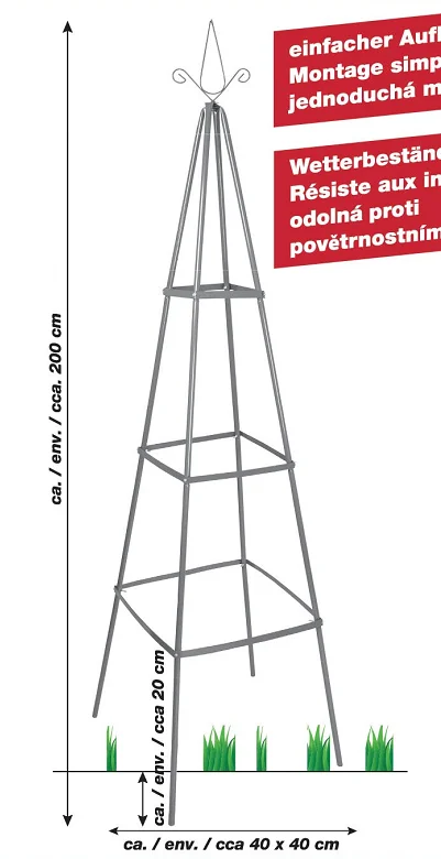 HANGZHOU L&Y Factory garden metal obelisk trellis for climbing plant and vines flowers support