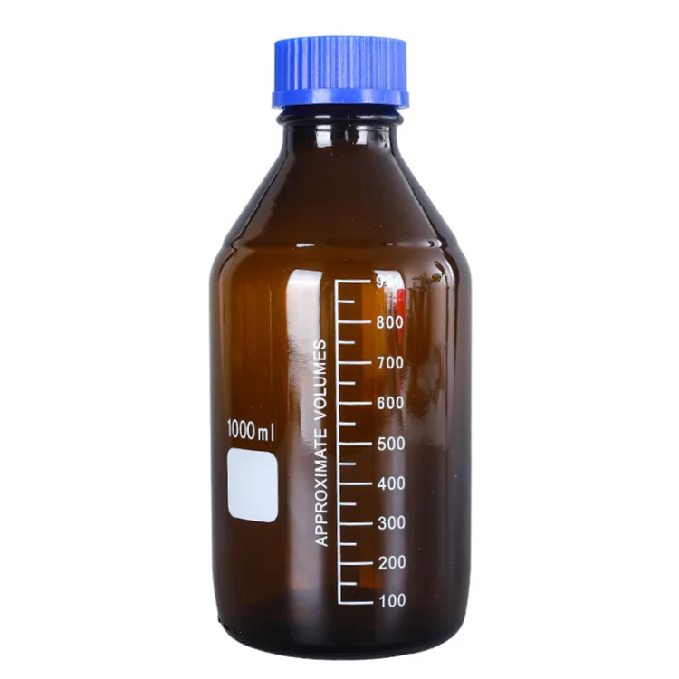Laboratory 50ml 100ml 500ml 1000ml Scale Graduation Small Mouth  Glass Chemical Reagent Bottle With Screw Top Cap