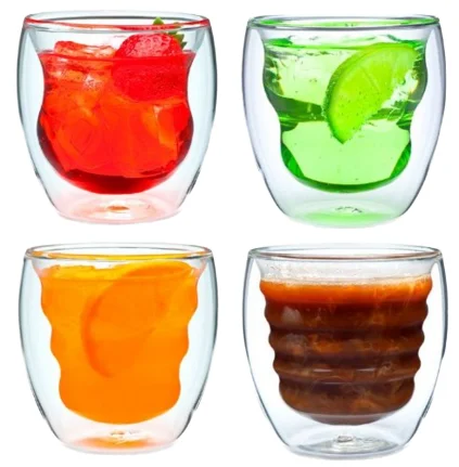 Transparent Double Wall Glass Cup for Espresso and Cappuccino Single Cup Brewers