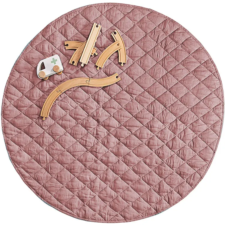 Экологичный игровой коврик Mum Love Mat французская льняная детская и стеганая игровая подкладка идеально подходит для ползания игр