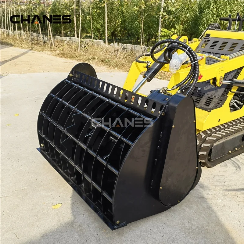 China diesel mini skid  steer loader  tracked  attachment concrete mixer bucket loader for sale 2024
