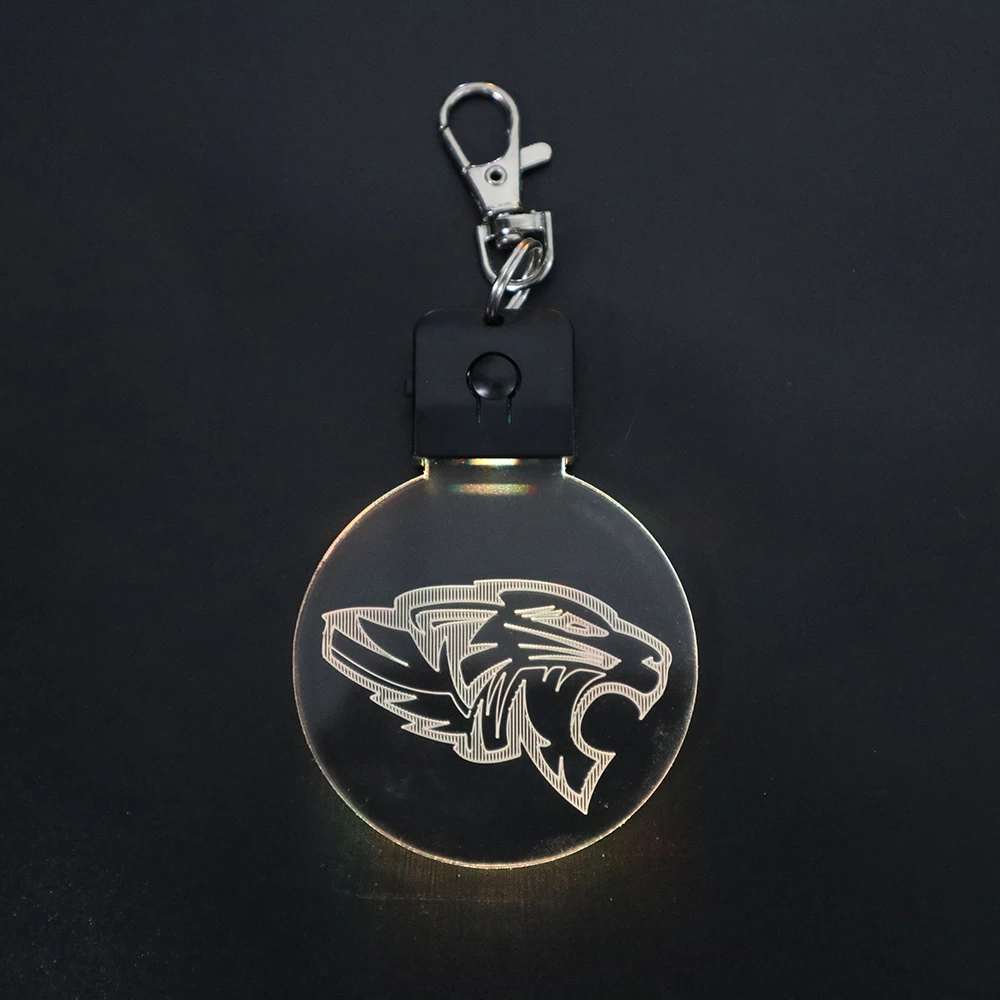 Laser Engrave Custom LED Keychain USB 3D rechargeable usd cable  acrylic light custom keyring