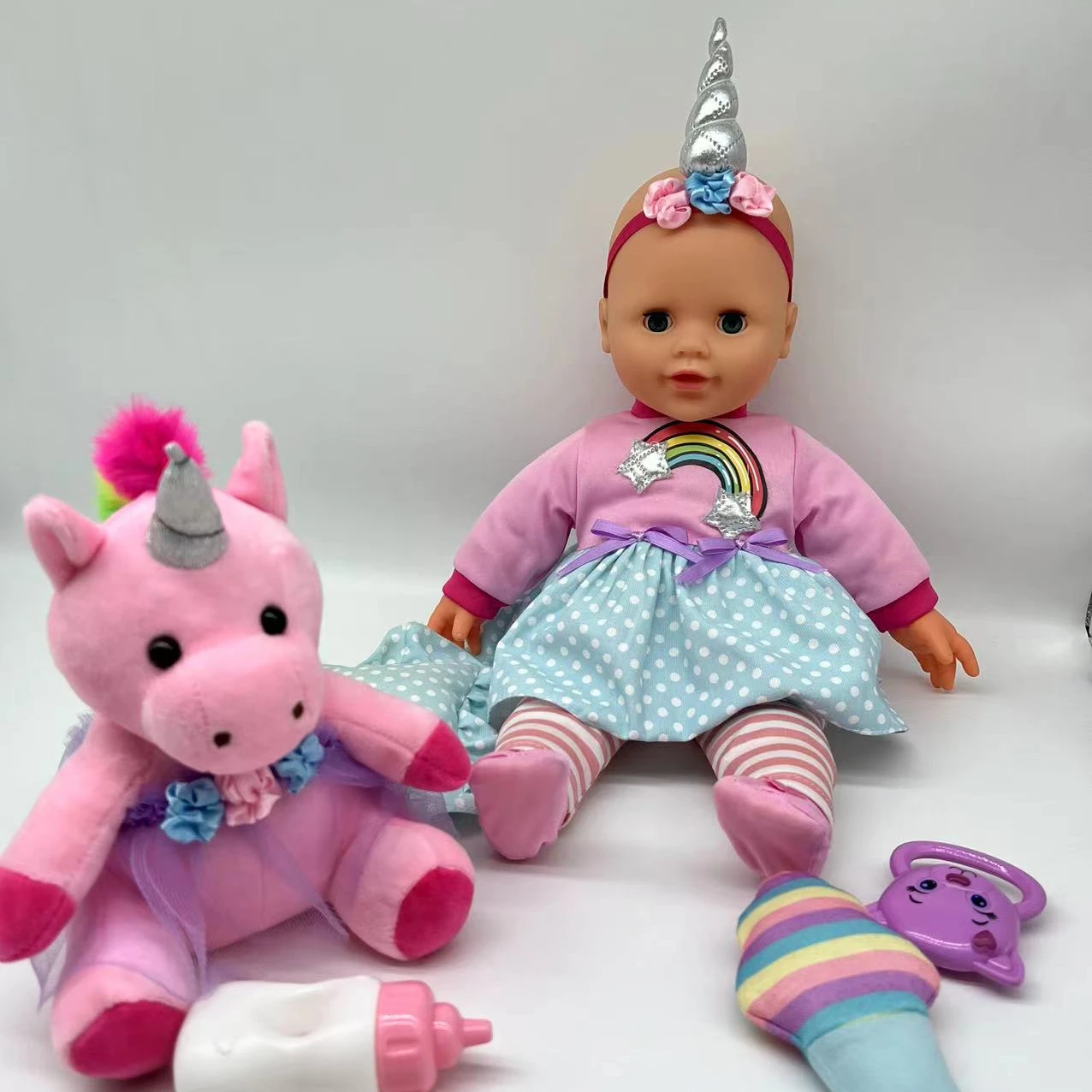 16inch plush dolls for girl with unicorn plush doll